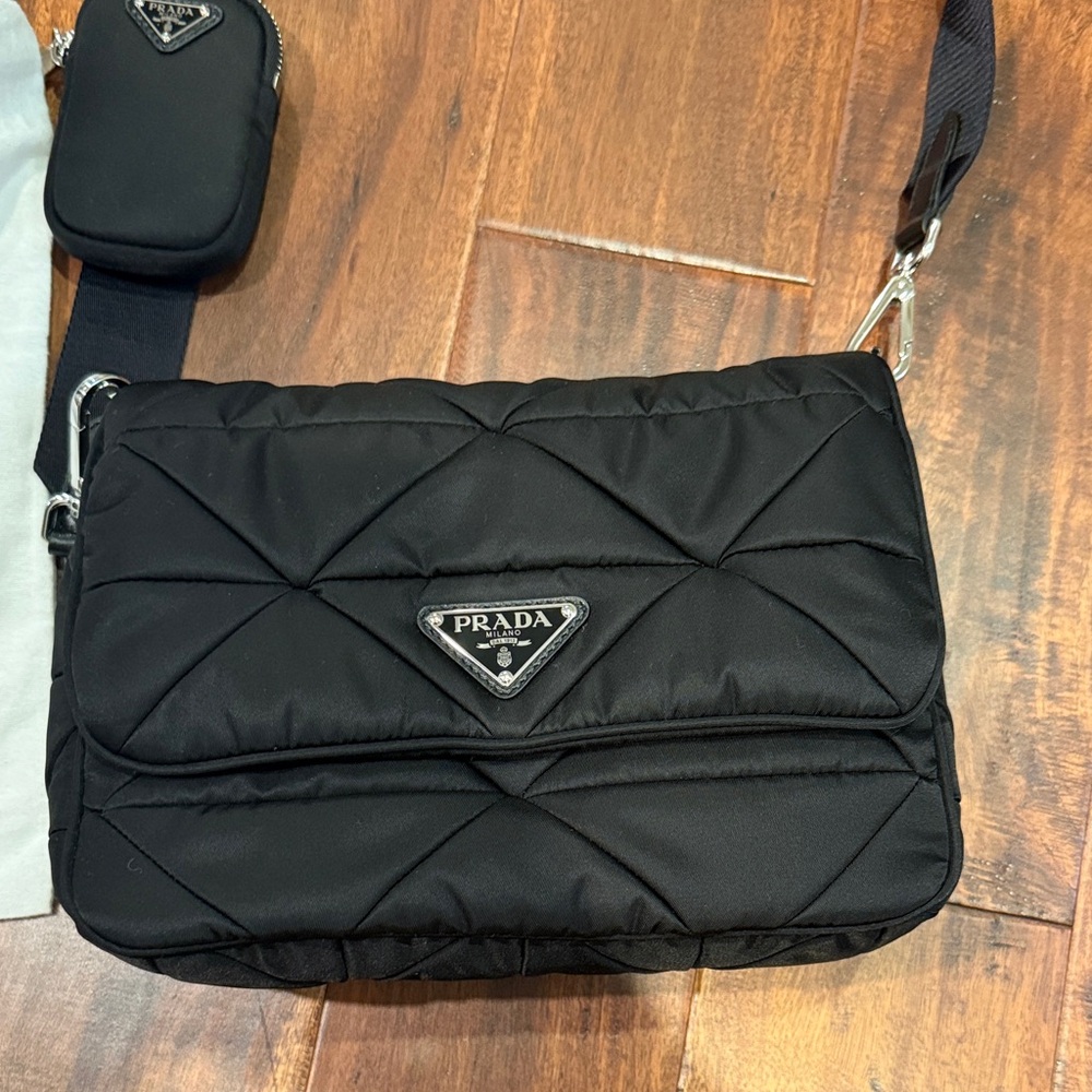 Prada Black Quilted Messenger Bag-MINT condition never worn/used